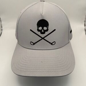 Shankitgolf Skull Golf Cap‎ Gray Embroidered Snapback Breathable Shank It Golf